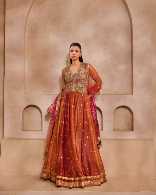 Two-Shade Kali Lehenga