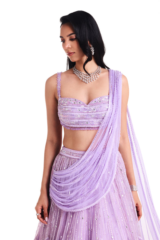 Lavender Rose Lehenga Set