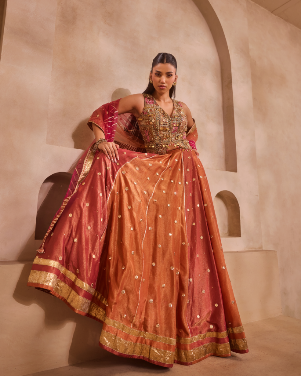 Two-Shade Kali Lehenga