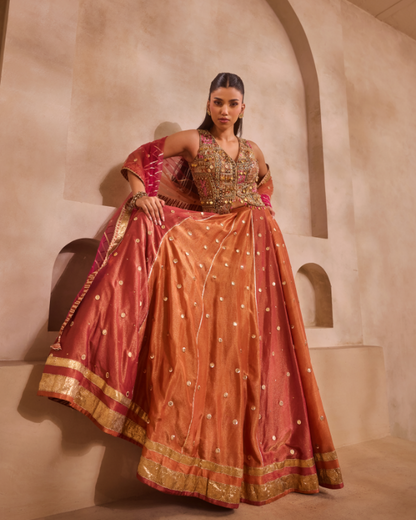 Two-Shade Kali Lehenga