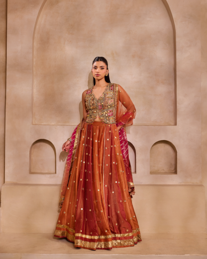 Two-Shade Kali Lehenga