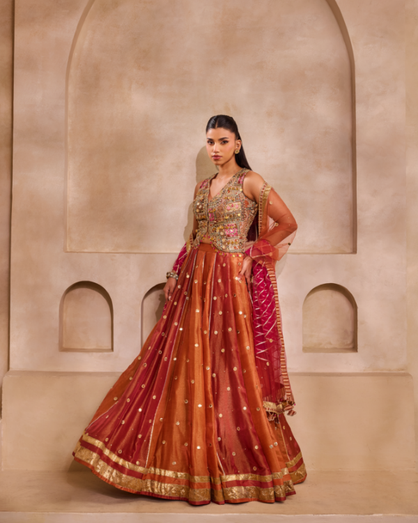 Two-Shade Kali Lehenga