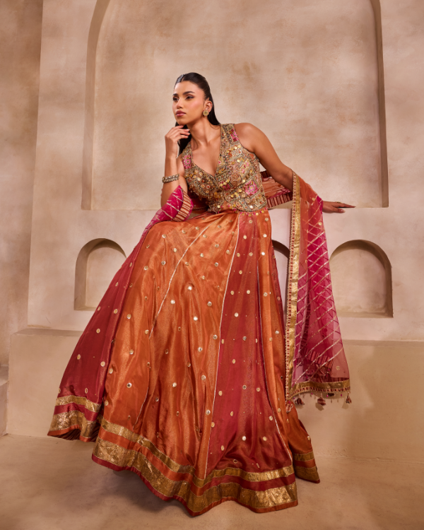 Two-Shade Kali Lehenga