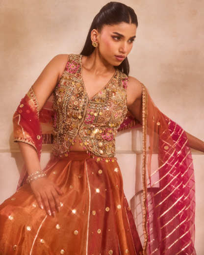 Two-Shade Kali Lehenga