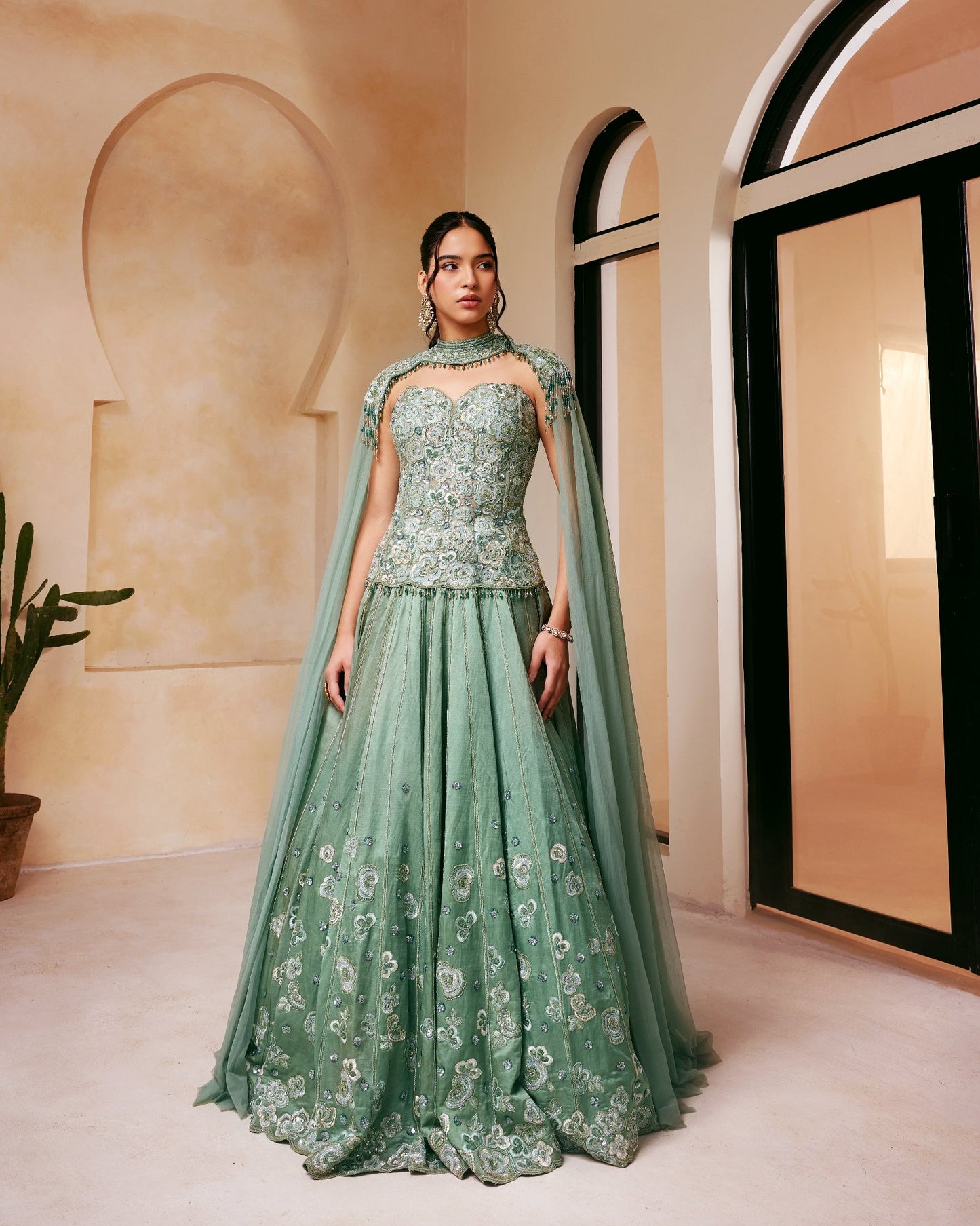 Sage Embellished Lehenga Set