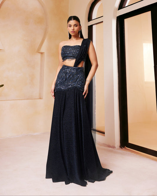 Midnight Black Lehenga Set