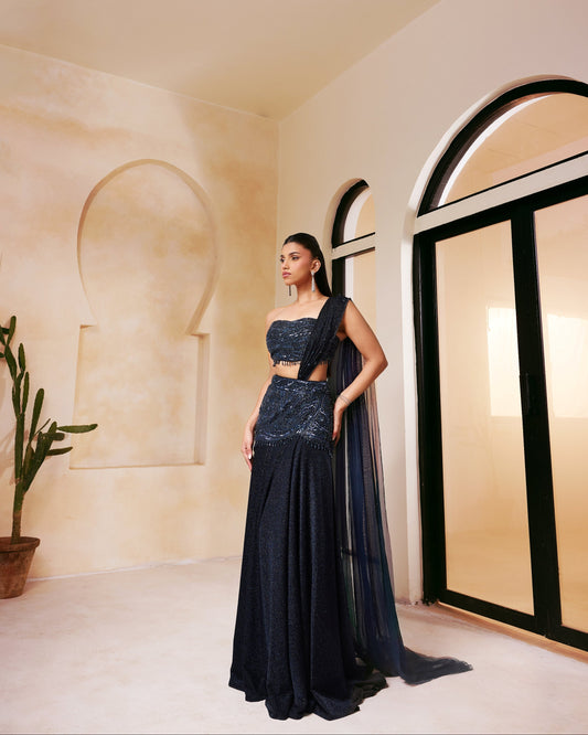 Midnight Black Lehenga Set