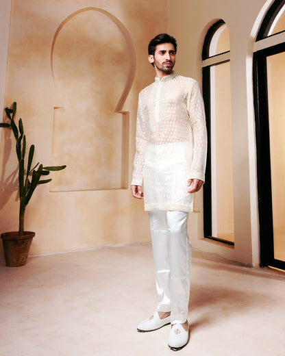 Ivory Embroidered Kurta Set
