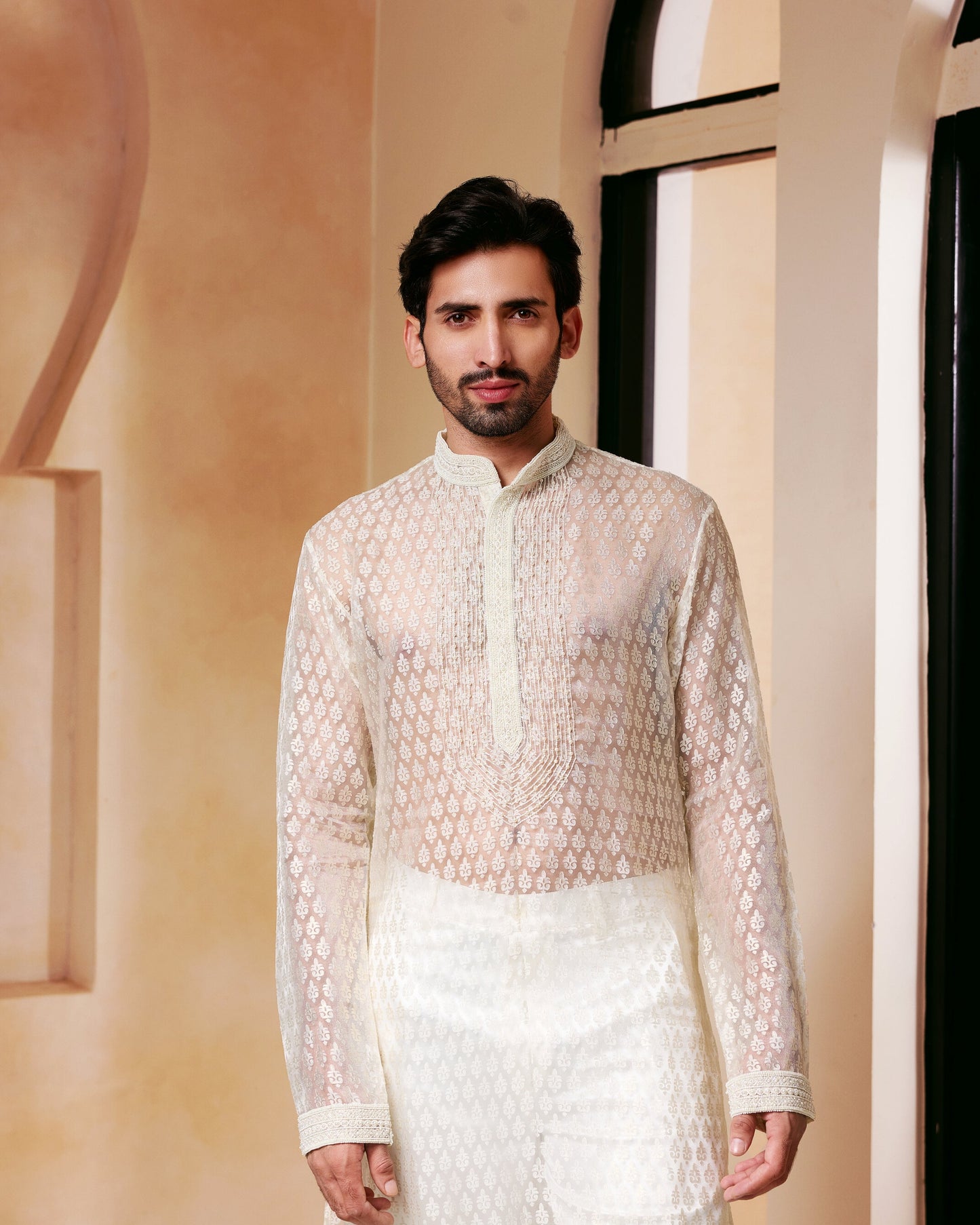Ivory Embroidered Kurta Set