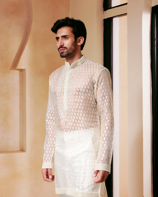 Ivory Embroidered Kurta Set