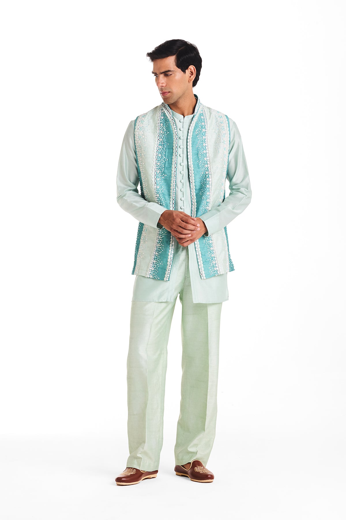 Mint Garden Bandhgala Set