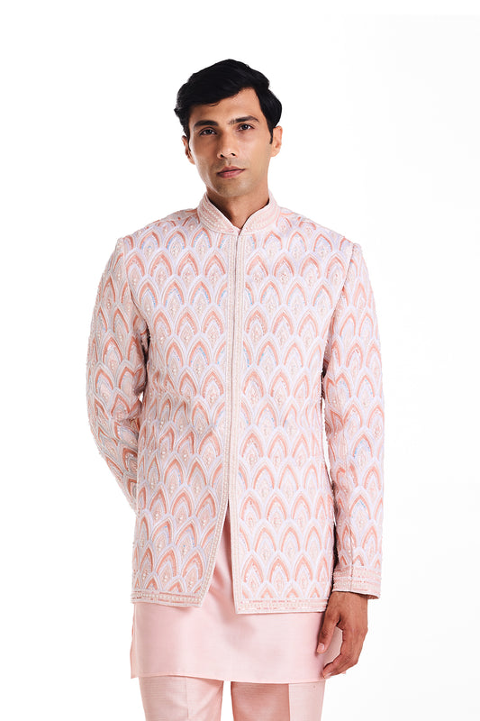 Peach Garden Bandhgala Set