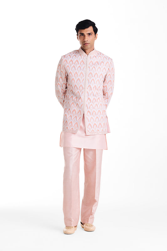 Peach Garden Bandhgala Set