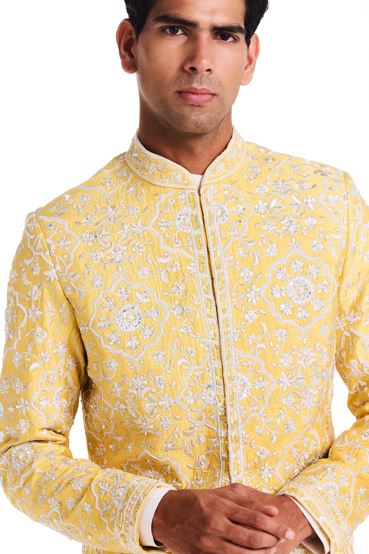 Sunlit Bloom Bandhgala Set