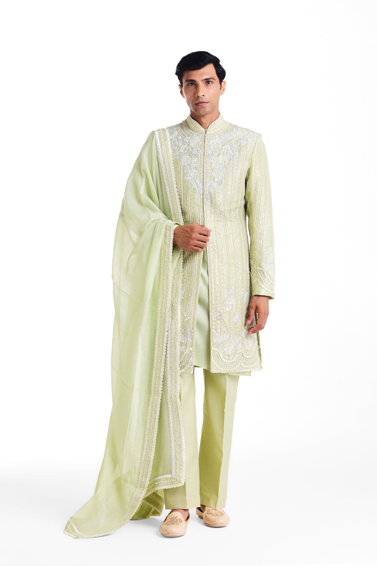 Royal Sage Sherwani Set