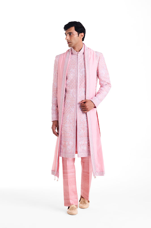 Pink Champagne Sherwani Set