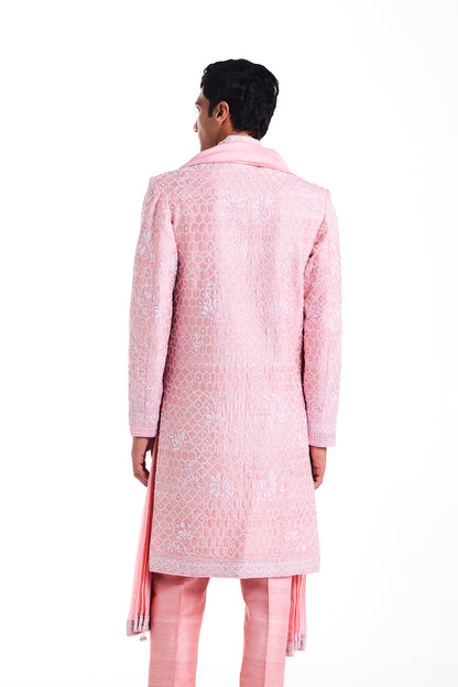 Pink Champagne Sherwani Set