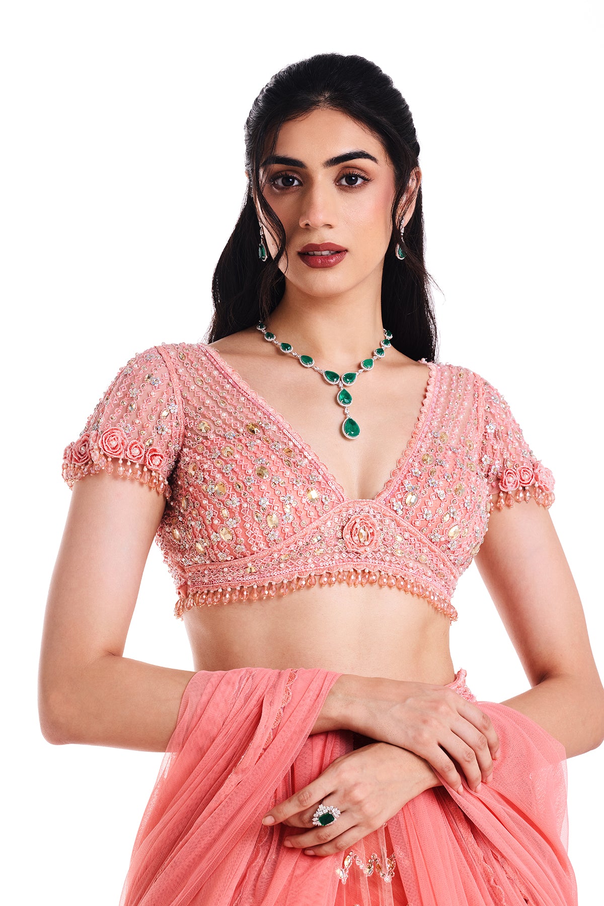 Coral Rose Lehenga Set