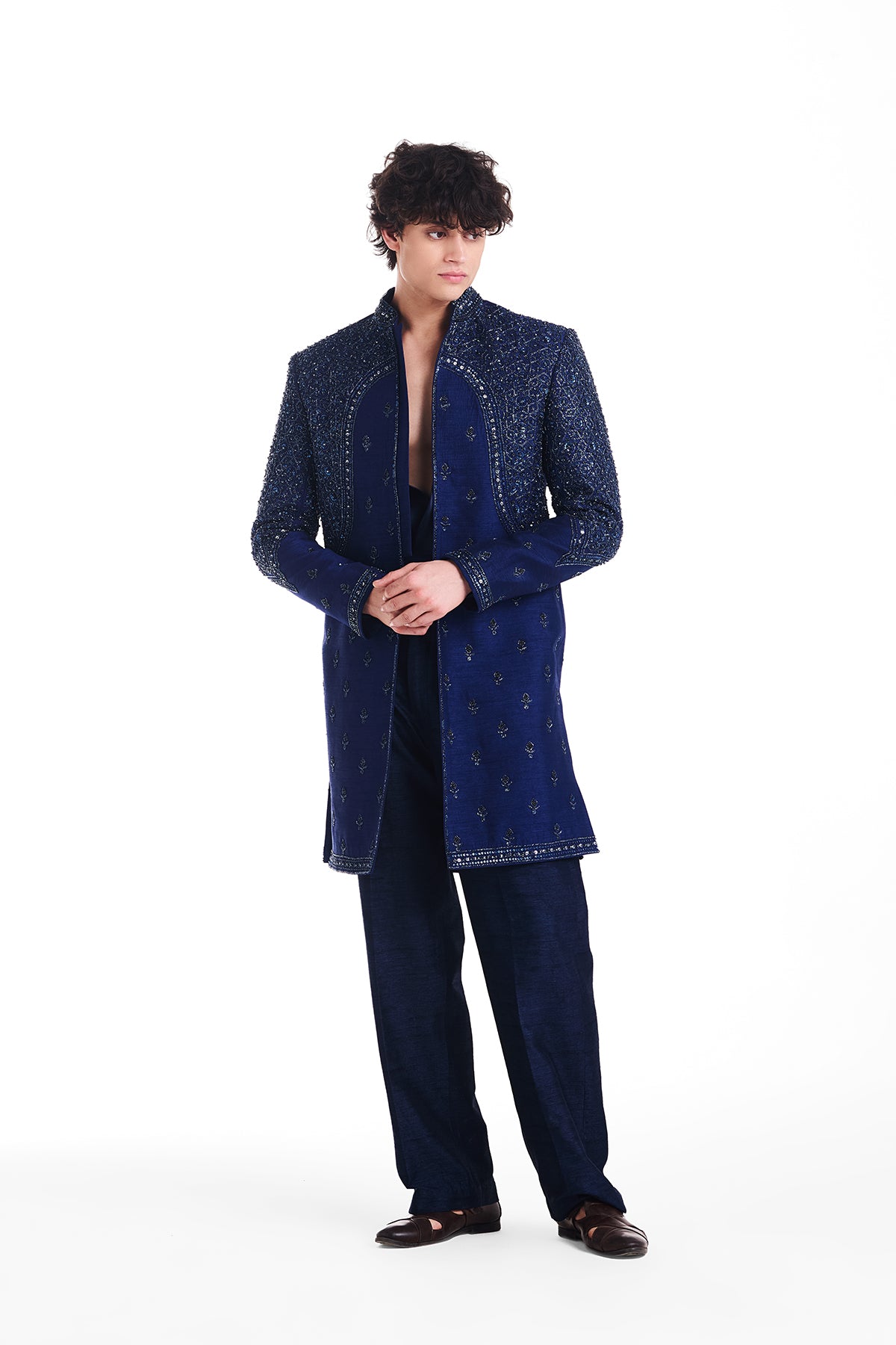 Midnight Bloom Sherwani Set