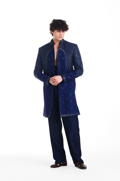 Midnight Bloom Sherwani Set