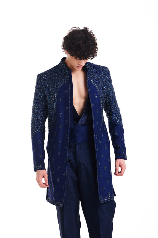 Midnight Bloom Sherwani Set