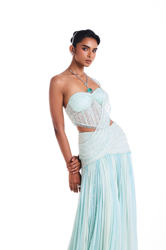 Sky Blossom Lehenga Set