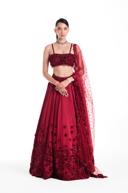 Scarlet Bloom Lehenga Set